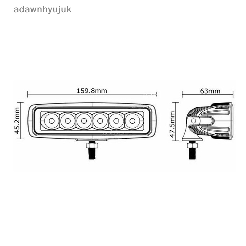 Đèn Sương Mù 6 Bóng Led 18W Ánh Sáng Vàng Cho Xe Hơi Xe Tải