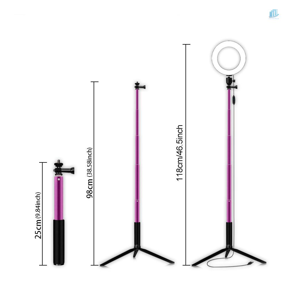 Bộ Đồng Hồ Thông Minh 16cm / 6 Inch Đường Kính 3200K-5600K 3 Chế Độ Ánh Sáng Với Đầu Bi Điều Khiển Từ Xa + Giá Đỡ Điện Thoại Để Bàn Tripo