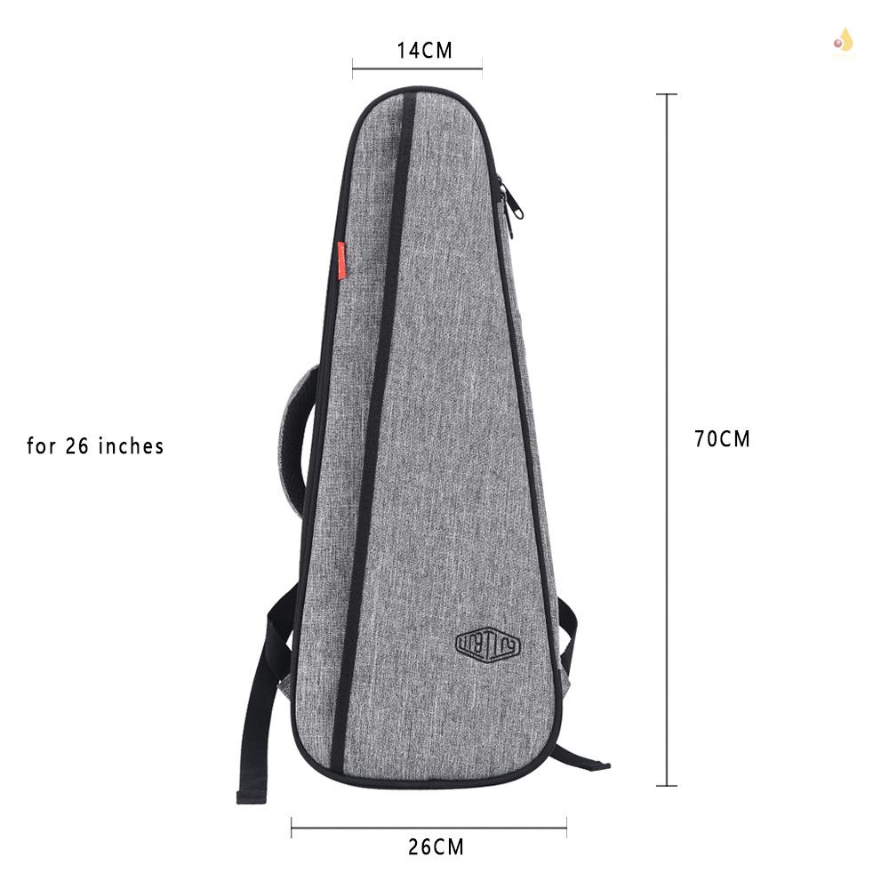Túi Đựng Đàn Ukulele 26 Inch 18mm Có Đệm Lót Hai Dây Đeo Vai Tùy Chỉnh Tiện Dụng