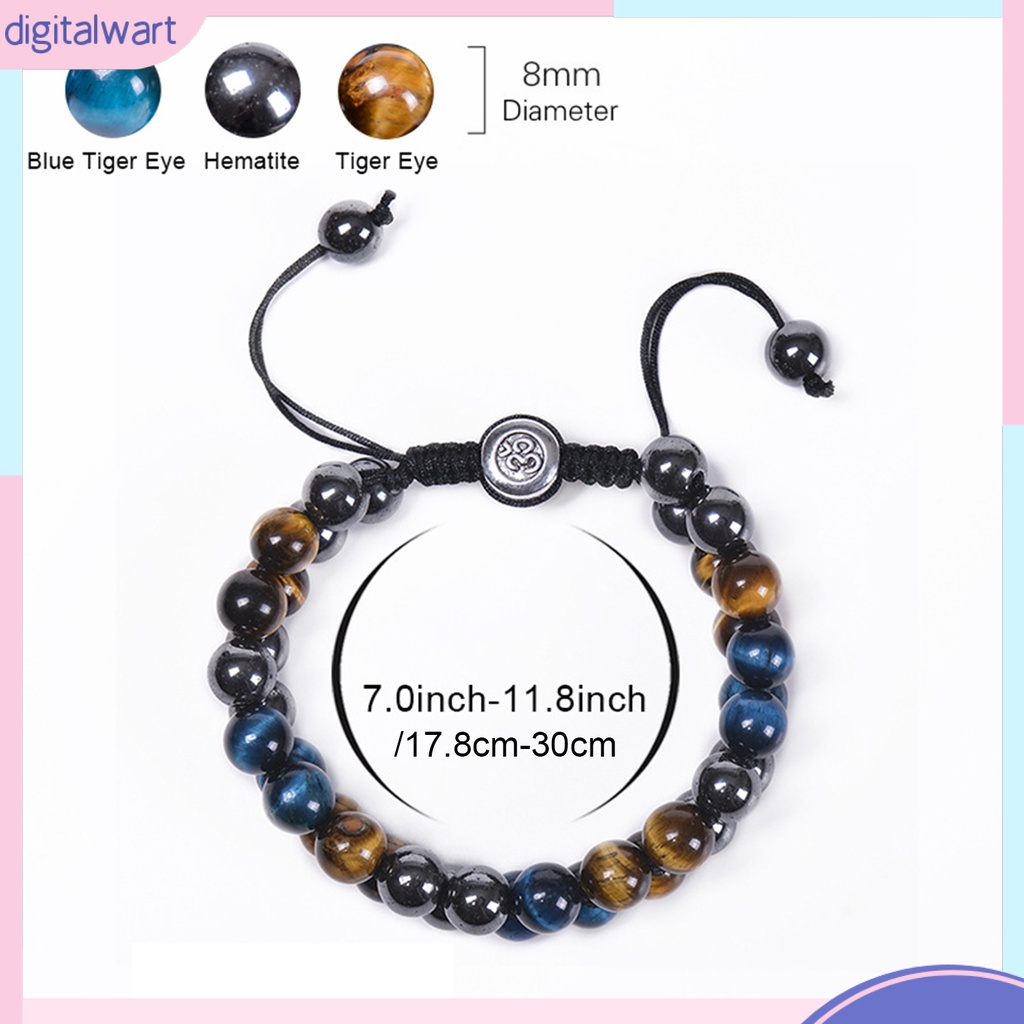 Vòng Tay Chuỗi Hạt Đá Mắt Hổ Tự Nhiên Hai Lớp 8mm Điều Chỉnh Được Thời Trang Giảm Căng Thẳng Hàng Ngày Cho Nam Và Nữ