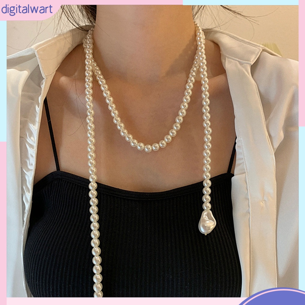 Vòng Cổ Choker Dài Nhiều Lớp Đính Ngọc Trai Nhân Tạo Phong Cách Vintage Cho Nữ