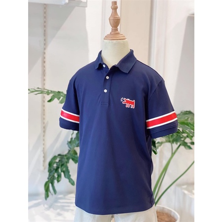 Áo polo BT navy in sọc đỏ