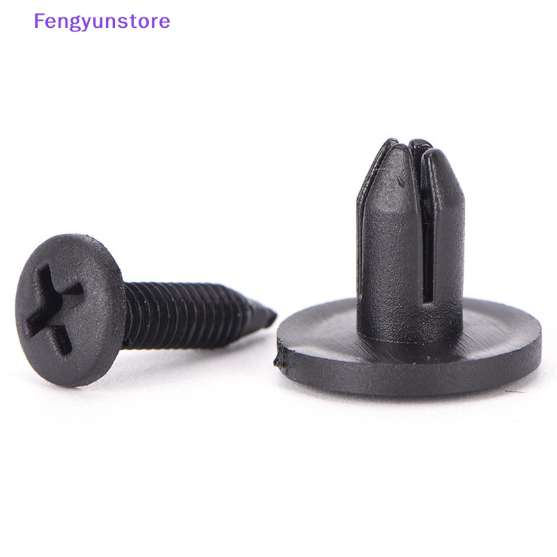 FENDER Set 50 Đinh Tán Nhựa 6Mm Màu Đen Cho Xe Hơi