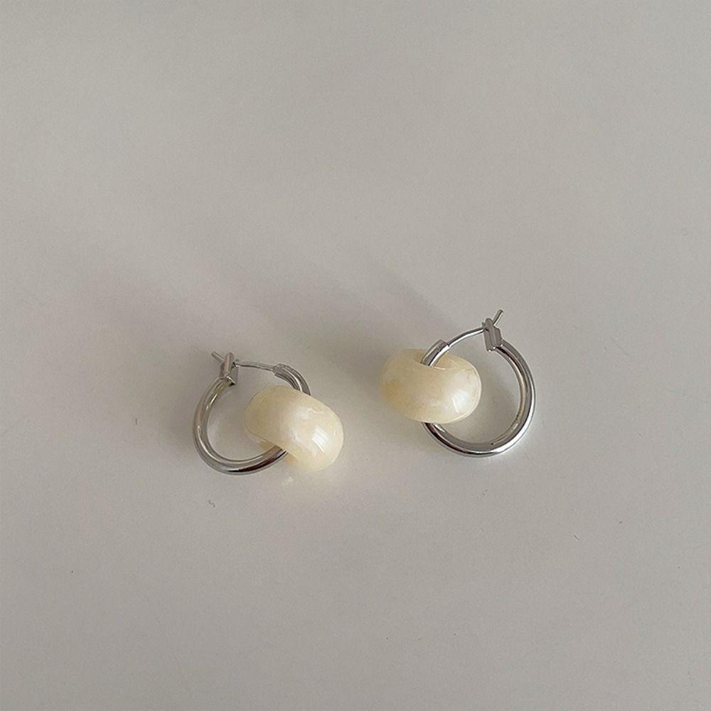 Bông Tai Hình Học Bằng Hợp Kim Màu Xanh Lá Phong Cách Hàn Quốc Tinh Tế 2Lilife