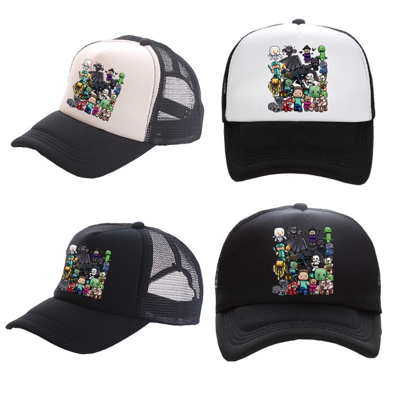 Mũ Lưỡi Trai Phối Lưới Phong Cách Minecraft Cho Nam