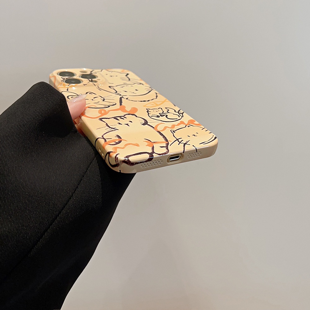 Ốp Điện Thoại Cứng Hình Mèo Graffiti Feilin Cho Iphone 14pro Max 13 12 11x 14