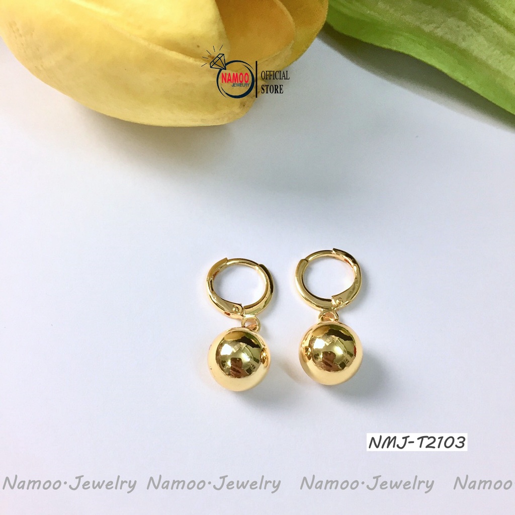 Khuyên Tai Bi Tròn Nữ  NMJ T2103 Dáng Dài