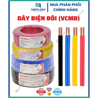 Dây điện đôi vcmd (2x0.5 - 2x0.75 - 2x1.0 - 2x1.5 - 2x2.5 mm) cadivi [bán cuộn 100 mét]
