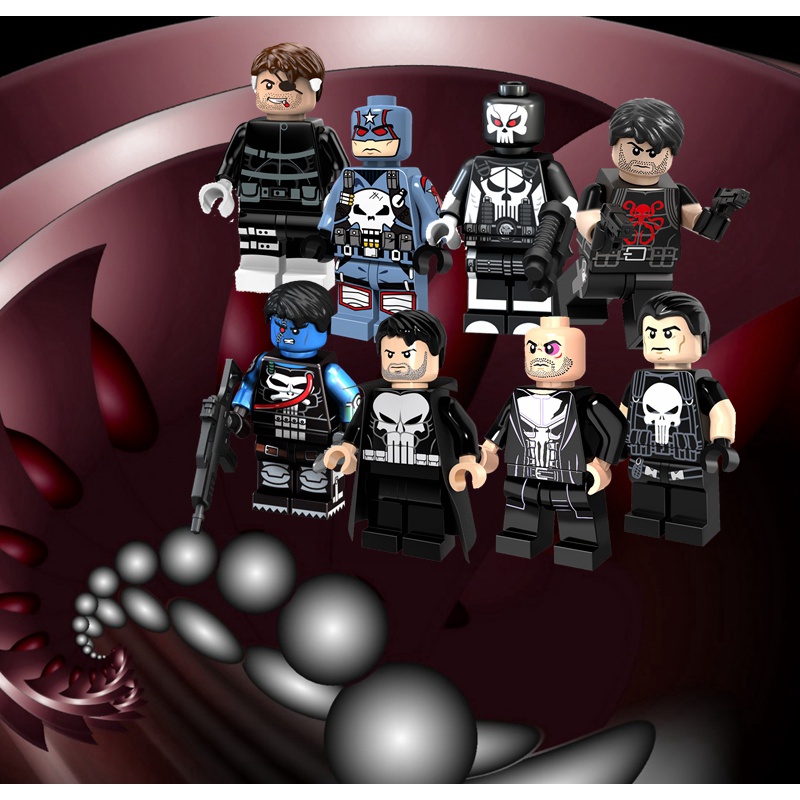 Mô Hình Đồ Chơi Lắp Ráp Người Nhện Marvel Punisher Mini