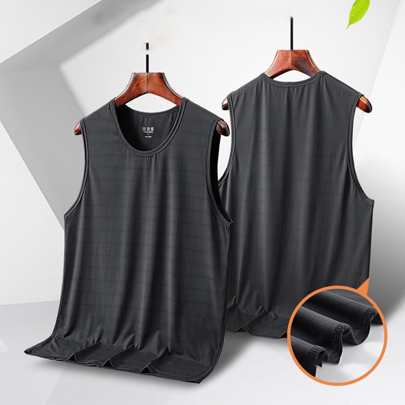 Áo thun VUNC sát nách vải lụa lạnh gọn nhẹ thoáng khí nhanh khô thời trang mùa hè trẻ trung dành cho nam