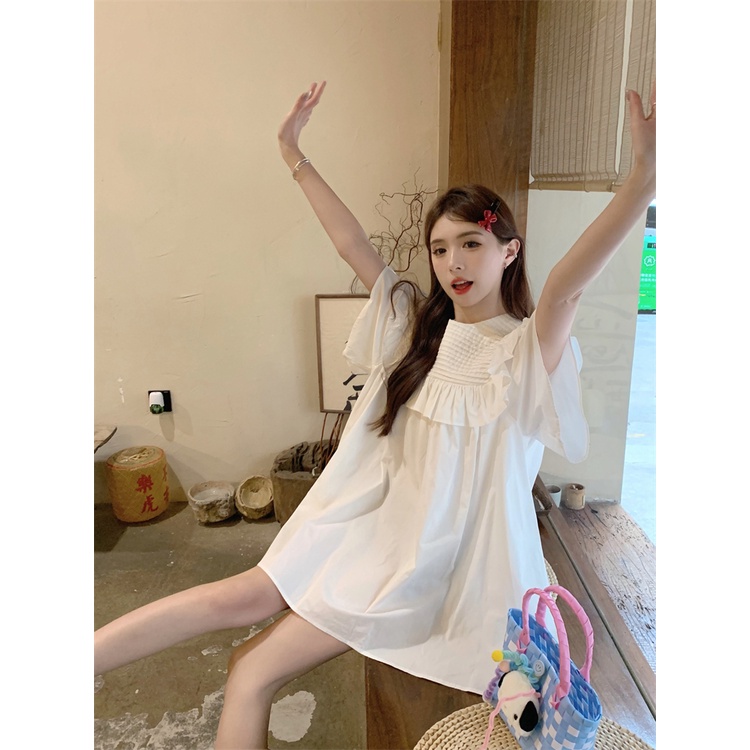 Đầm Ngắn Dáng Rộng Thời Trang Mùa Hè Xinh Xắn Cho Nữ