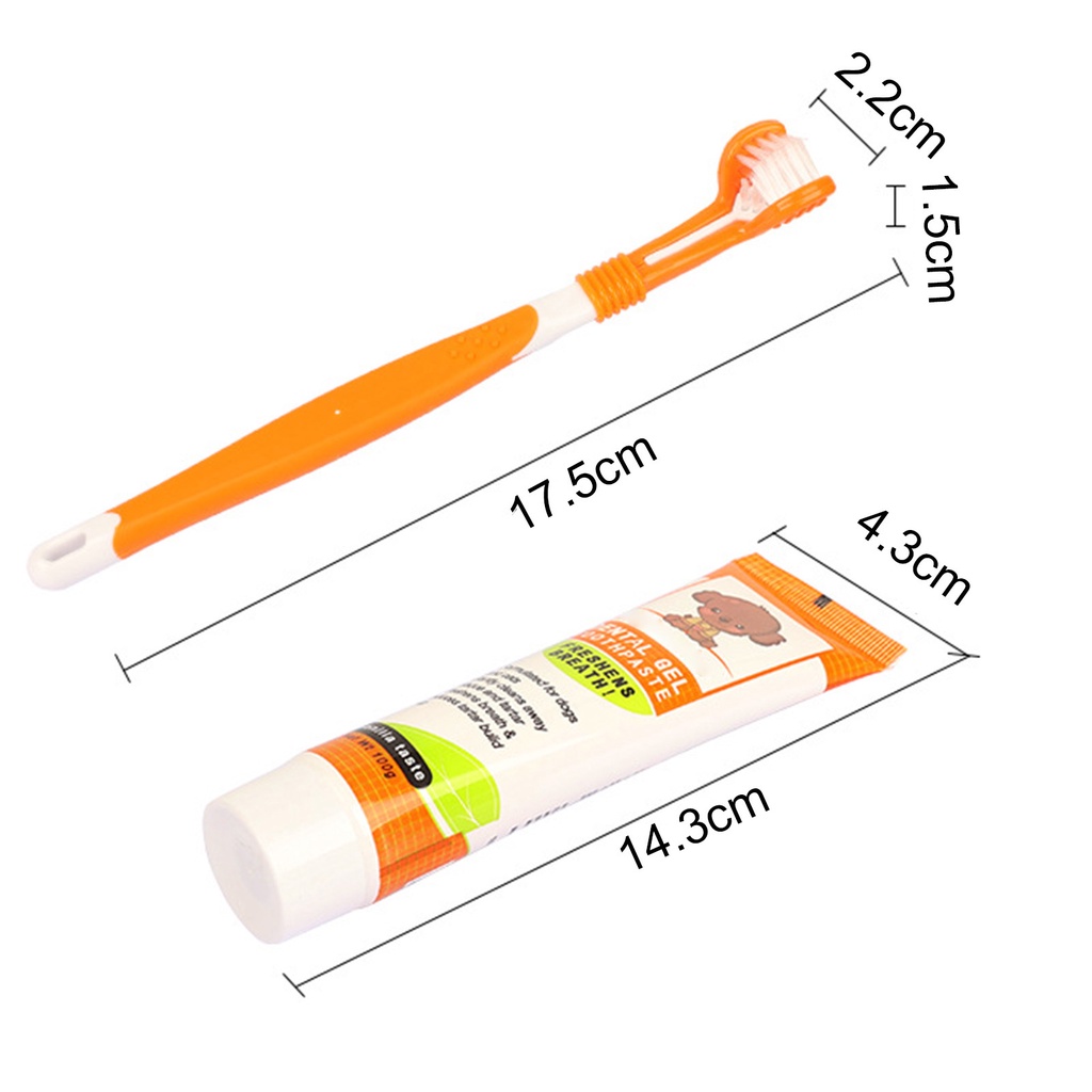 Bộ 2 Bàn Chải Đánh Răng Hương Vanilla Tươi Mới Cho Thú Cưng