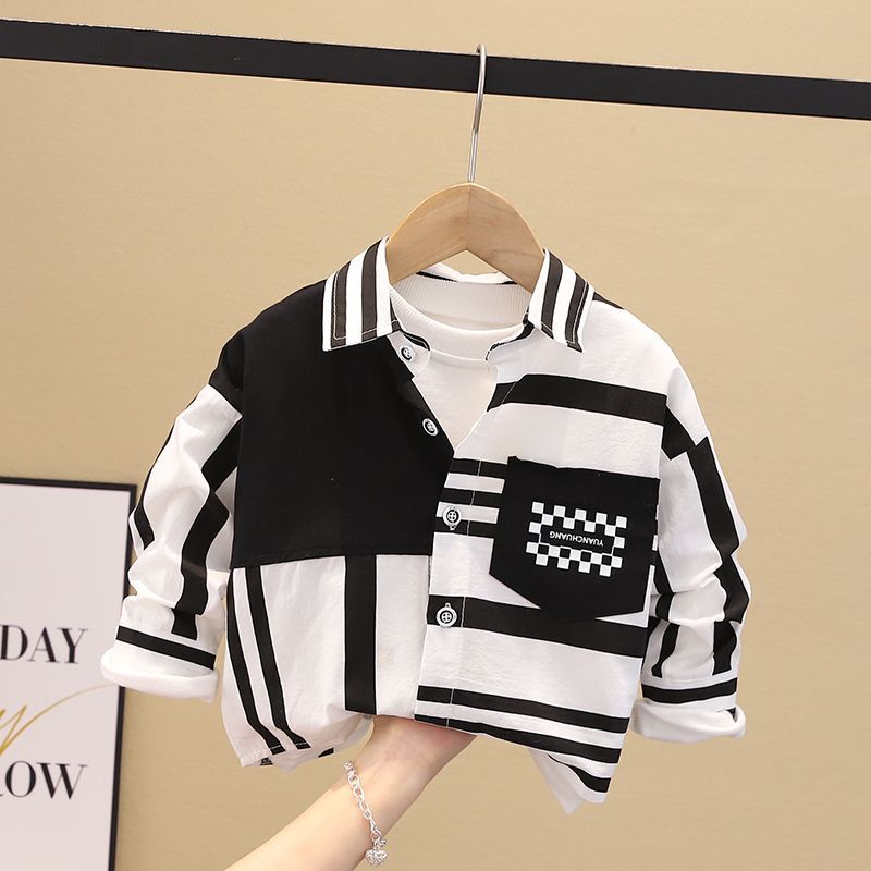 Áo Sơ Mi Tay Dài Phong Cách Thời Trang Xuân Thu Mới Dành Cho Bé Trai 3-5 - 8-10 - 12-13 Tuổi