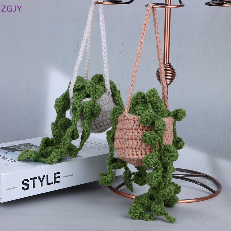 1 Cây Cảnh Đan Móc Thủ Công Hình Xe Hơi Dễ Thương Dùng Trang Trí Mới