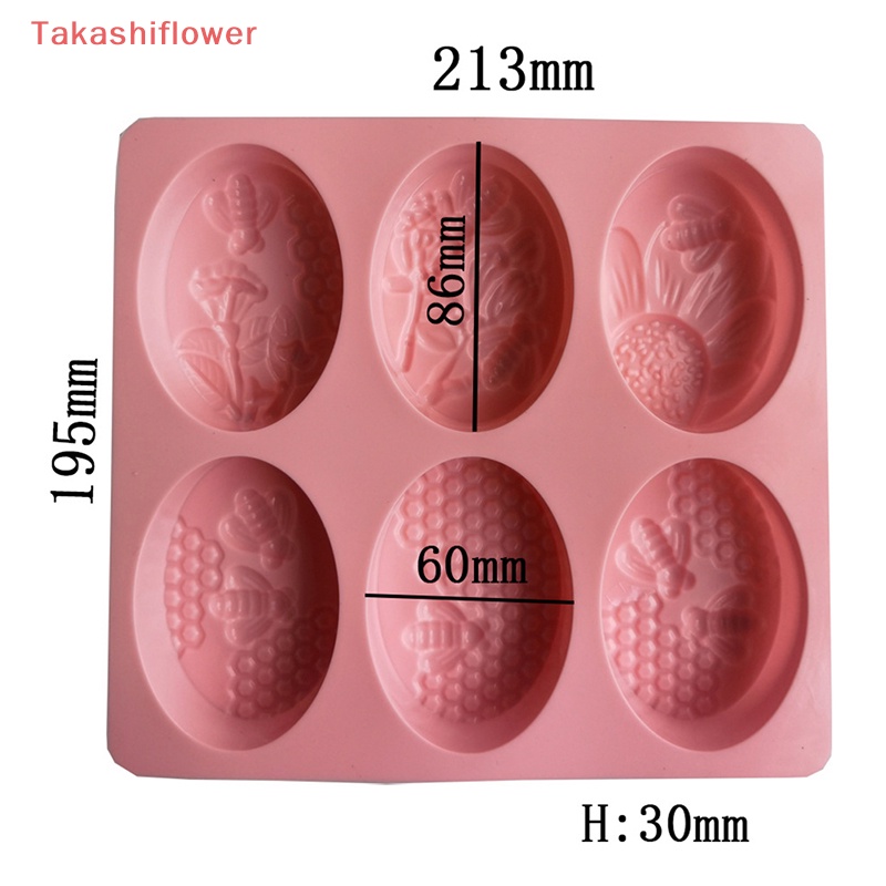 1 Khuôn Làm Bánh / Xà Phòng 6 Ô Hình Con Ong Bằng Silicone