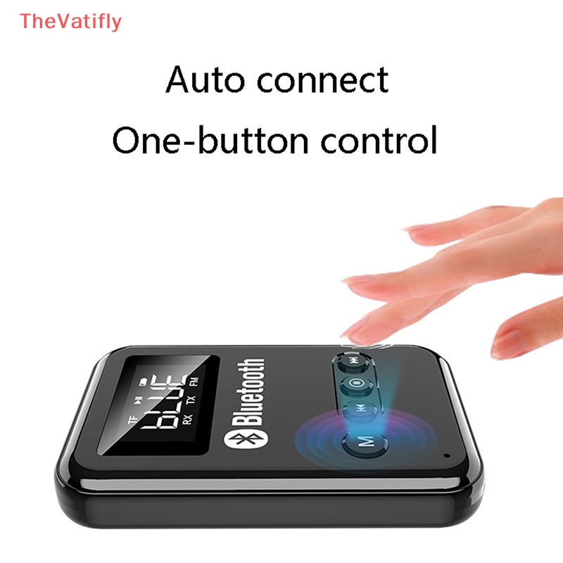 Thiết Bị Truyền Nhận Tín Hiệu Bluetooth 5.0 Có Đèn LED Cho Loa Xe Hơi