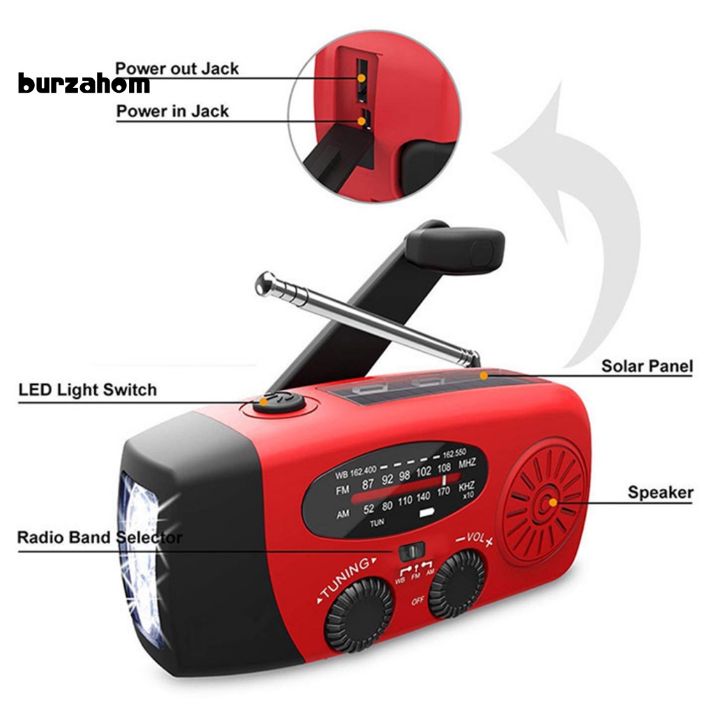 Radio AM / FM / WB Sử Dụng Năng Lượng Mặt Trời Đa Năng