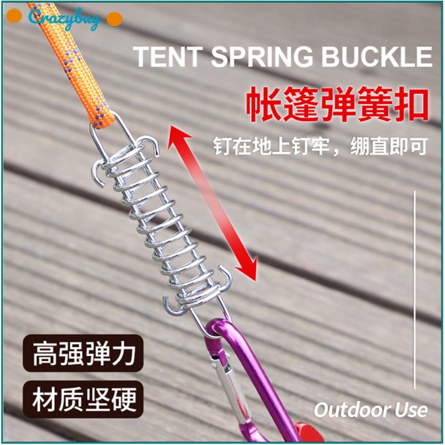 Cr Móc Khóa Dây Lều Cắm Trại Bằng Thép Không Gỉ