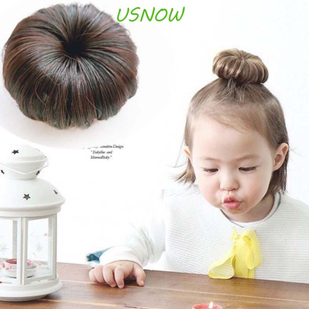 Kẹp Tóc Bằng Sợi Tổng Hợp Thiết Kế Đầu Bi Xinh Xắn Cho Bé Gái