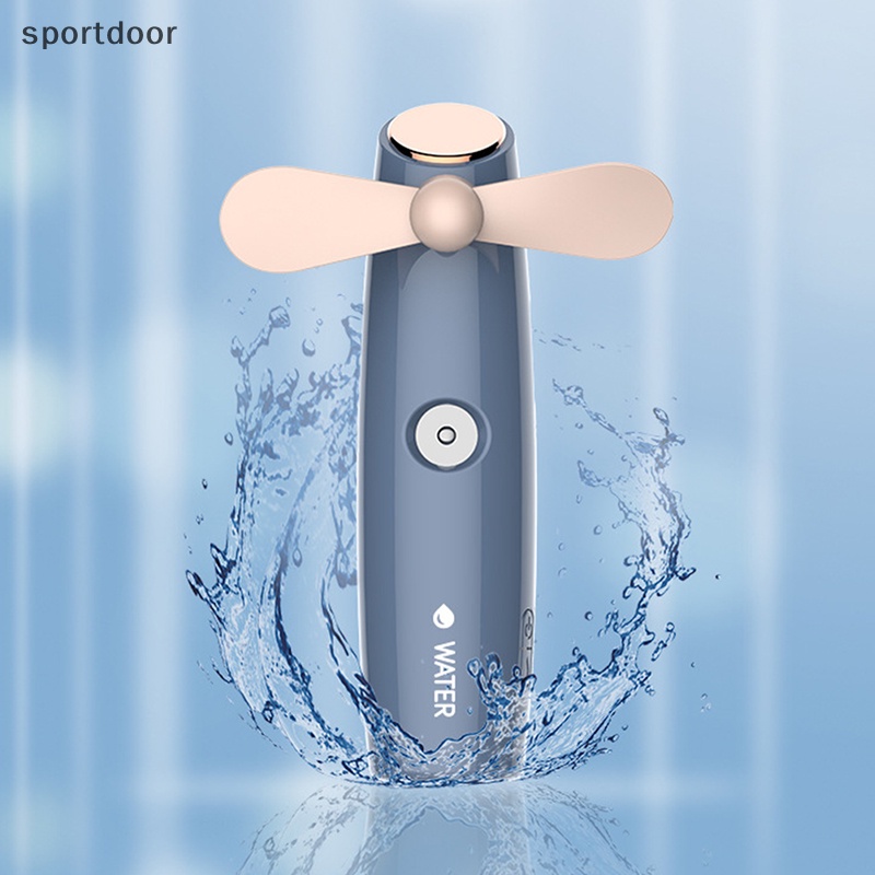 Quạt Phun Sương Mini Cầm Tay 2 Trong 1 Cổng Sạc USB