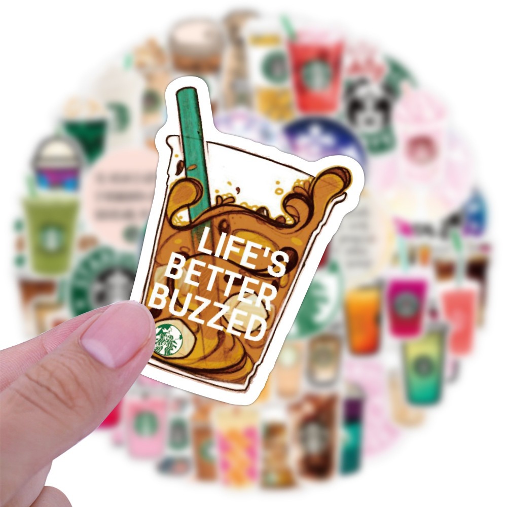 J· Hình Dán Chống Nước Starbucks Kfc Mcdonald'S Phim Hoạt Hình Mũ Bảo Hiểm Máy Tính Xách Tay Hành Lý Dán Thiết Lập, 50 tờ