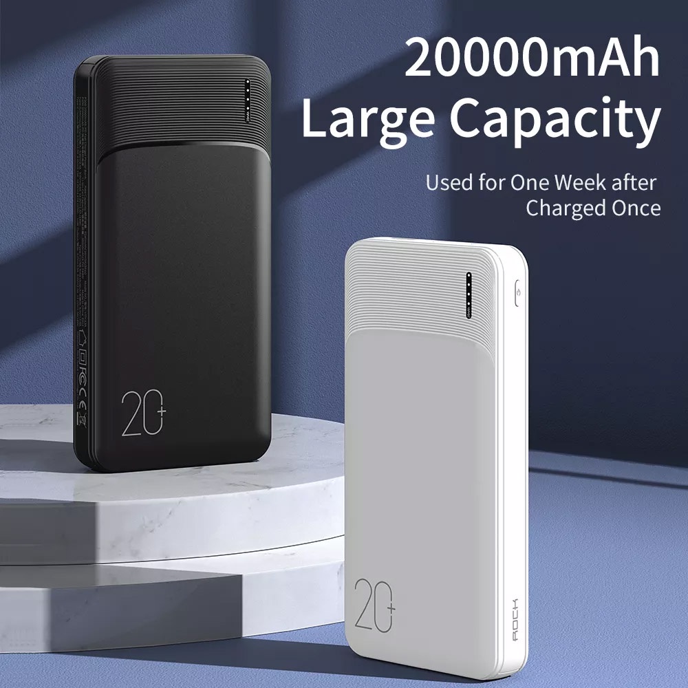 Pin sạc dự phòng Rockspace P200 20000mAh sạc nhanh 20w 2 cổng USB Micro Type C/P100 dung lượng 10000mah sạc nhanh 20W