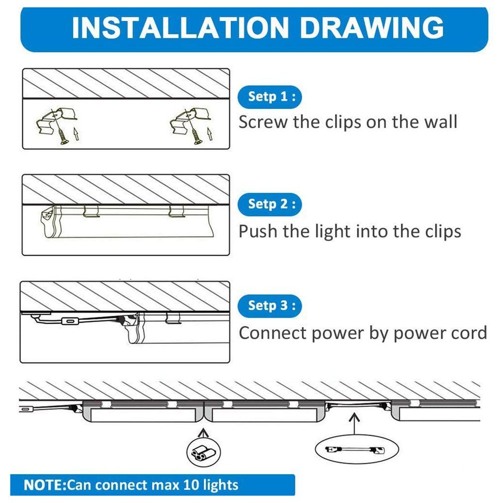 2 Pcs T8 Integrated V-Shaped Double Row Lamp Tube 14W 0.6M Linkable Light Fixture For Room Under Counter [Q/3]