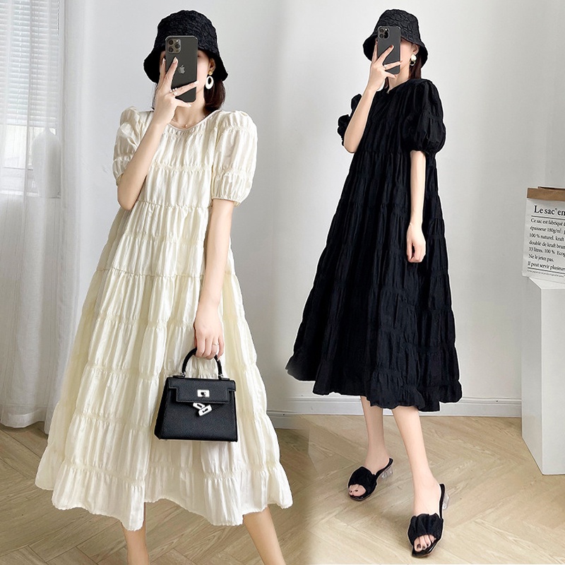 Đầm Bầu Dáng Rộng Màu Trơn Phong Cách Thời Trang Mới Mùa Hè