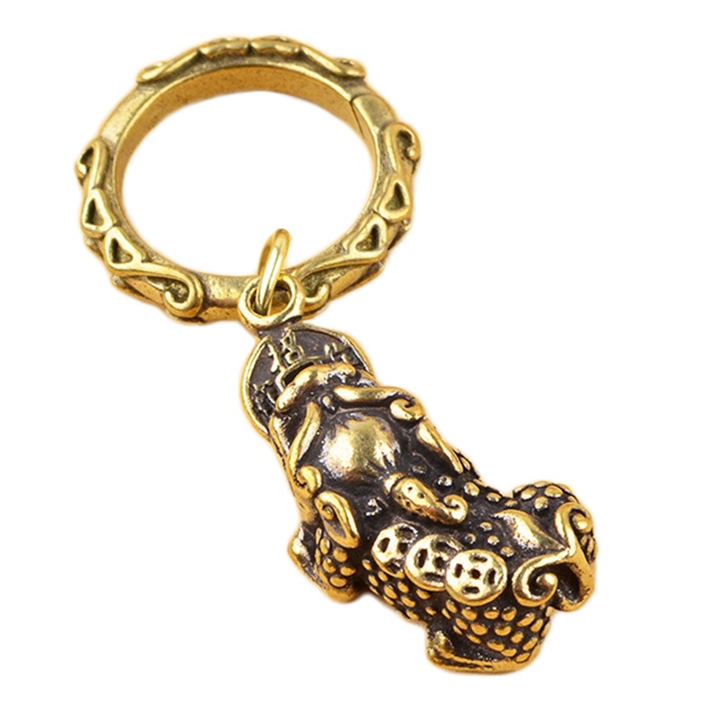 Móc Khóa Hình Tuần Lộc Bằng Đồng Thau Phong Cách Trung Hoa Cổ Điển