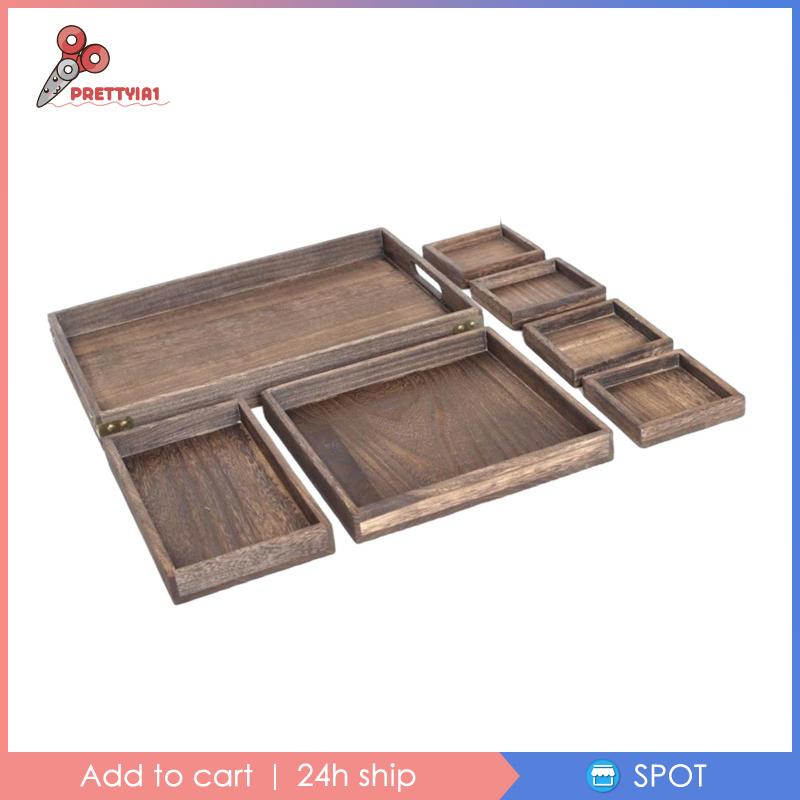 [Prettyia1] Bộ Khay Gỗ Phục Vụ Thức Ăn 7 Ngăn Tiện Lợi Bền Bỉ
