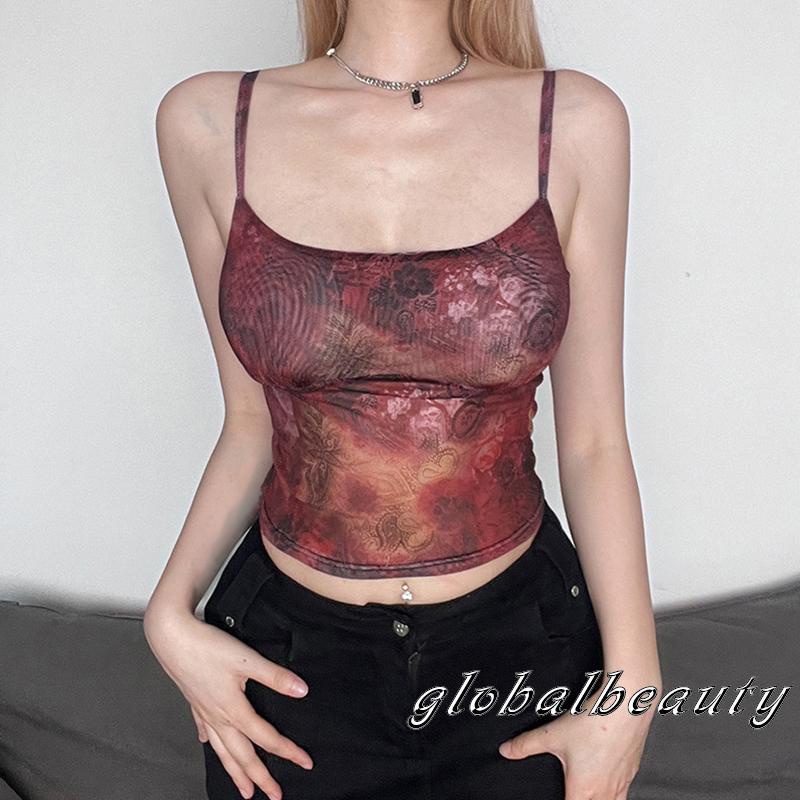 Áo Hai Dây Dạng Lưới Không Tay In Họa Tiết Paisley Cổ Điển Dành Cho Nữ