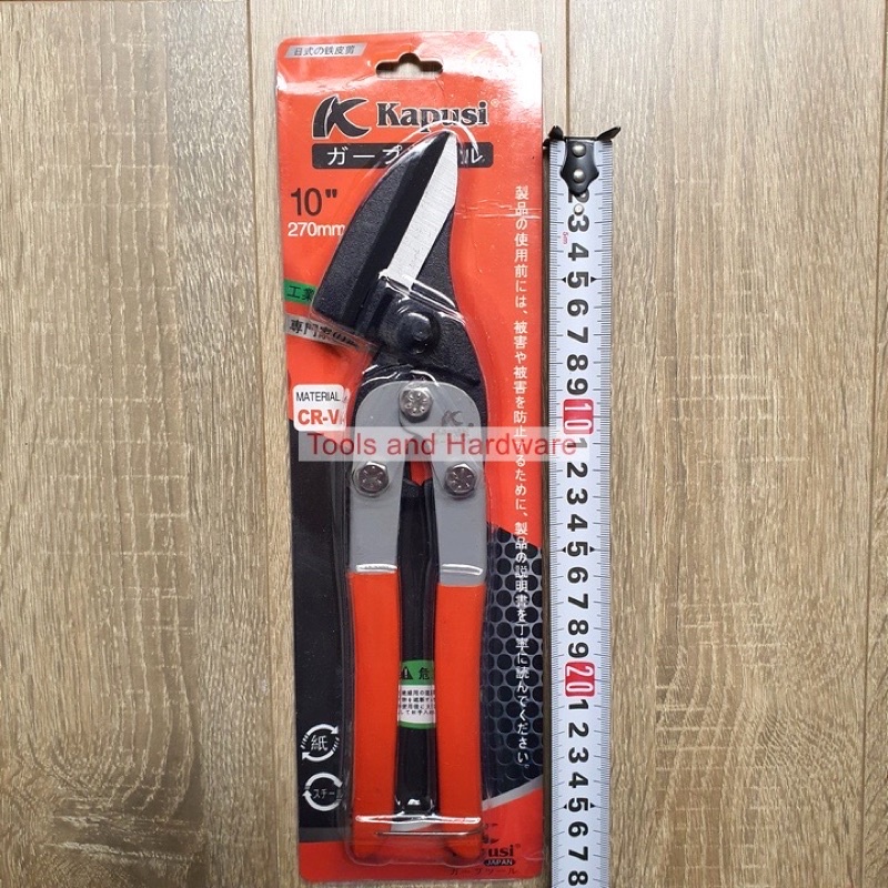 KÉO CẮT TÔN MỎ NGHIÊNG 45 ĐỘ KÍCH THƯỚC 10 INCH HÃNG KAPUSI NHẬT BẢN kim khí đức nguyên