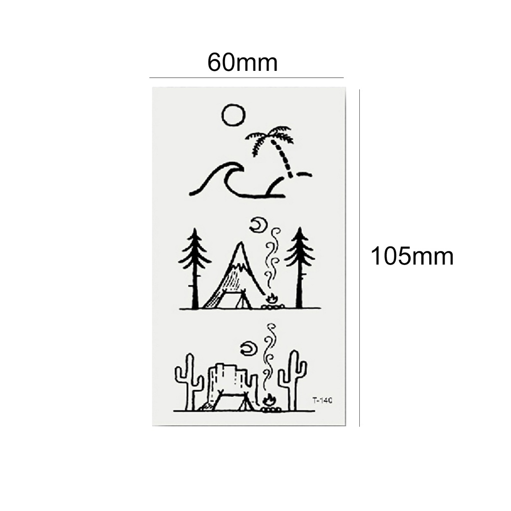 1 Tờ Hình Xăm Dán Tạm Thời Hình Hoa Mận / Cá Voi / Bóng Đèn Chống Thấm Nước
