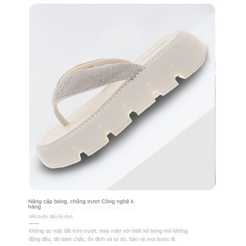 Giày Đế Dày 4cm Đính Đá Thời Trang Dành Cho Nữ