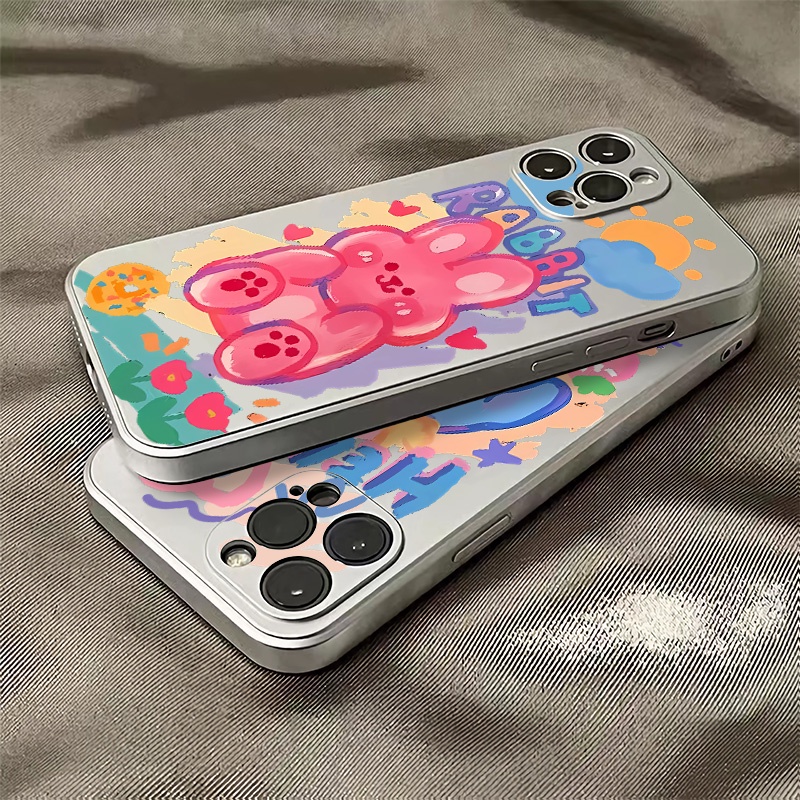 Ốp Điện Thoại Silicon TPU Mềm Mạ Điện Hình Thú Dễ Thương Chống Sốc Cho IPhone 14 13 12 11 Pro XS Max XR X 8 + 7 6S Plus