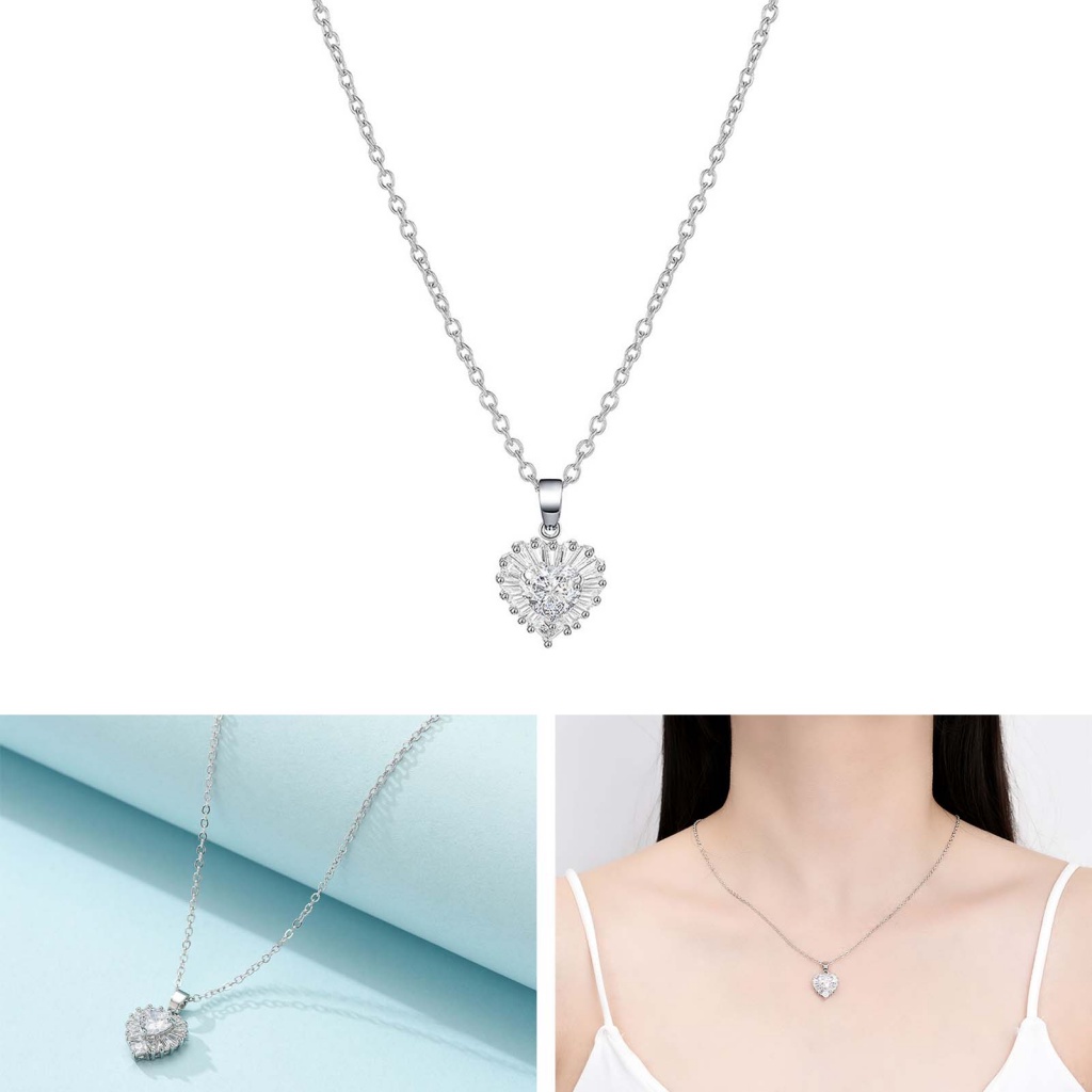 Vòng cổ Mặt Trái Tim Đính Đá Thời Trang Cho Nữ