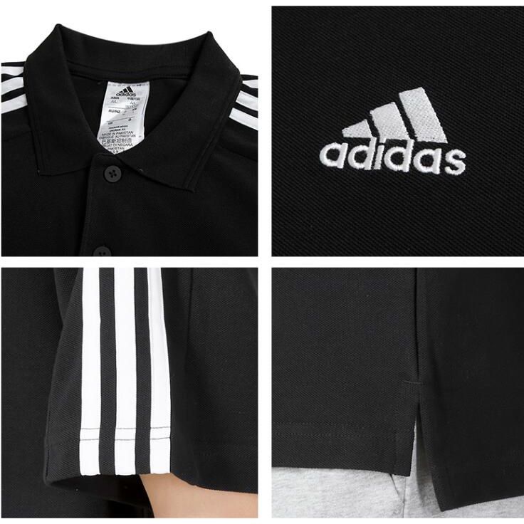 Adidas polo shirt men's fashion veel short-sleeved t-shirt áo thun thông thường thoáng khí