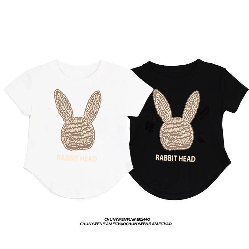 Áo Thun 100% Cotton Tay Ngắn Dáng Ôm In Hình Gấu Và Dâu Tây Dễ Thương Thời Trang Mùa Hè Cho Nữ