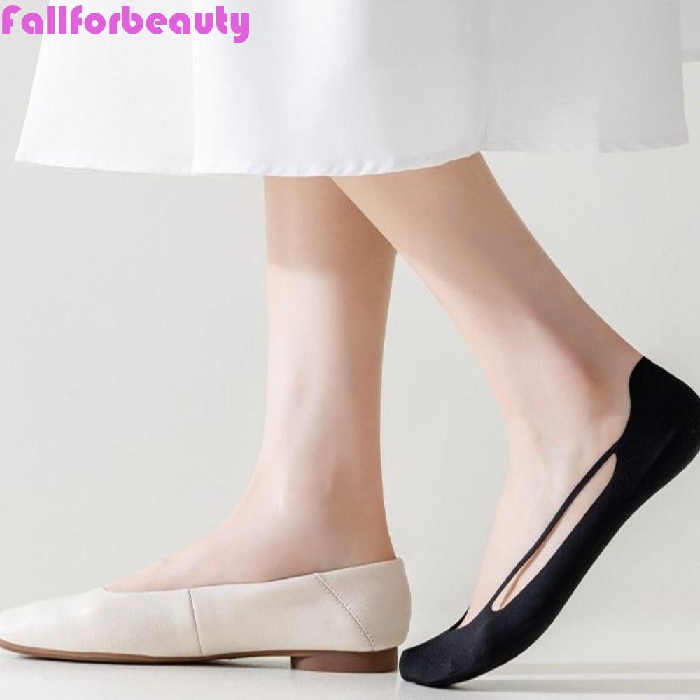 Fallforbeauty Vớ Thuyền Ngắn Bằng Silica Gel Mềm Mỏng Màu Trơn Khử Mùi Hôi Thoáng Khí Đơn Giản Thời Trang Xuân Hè Cho Nữ