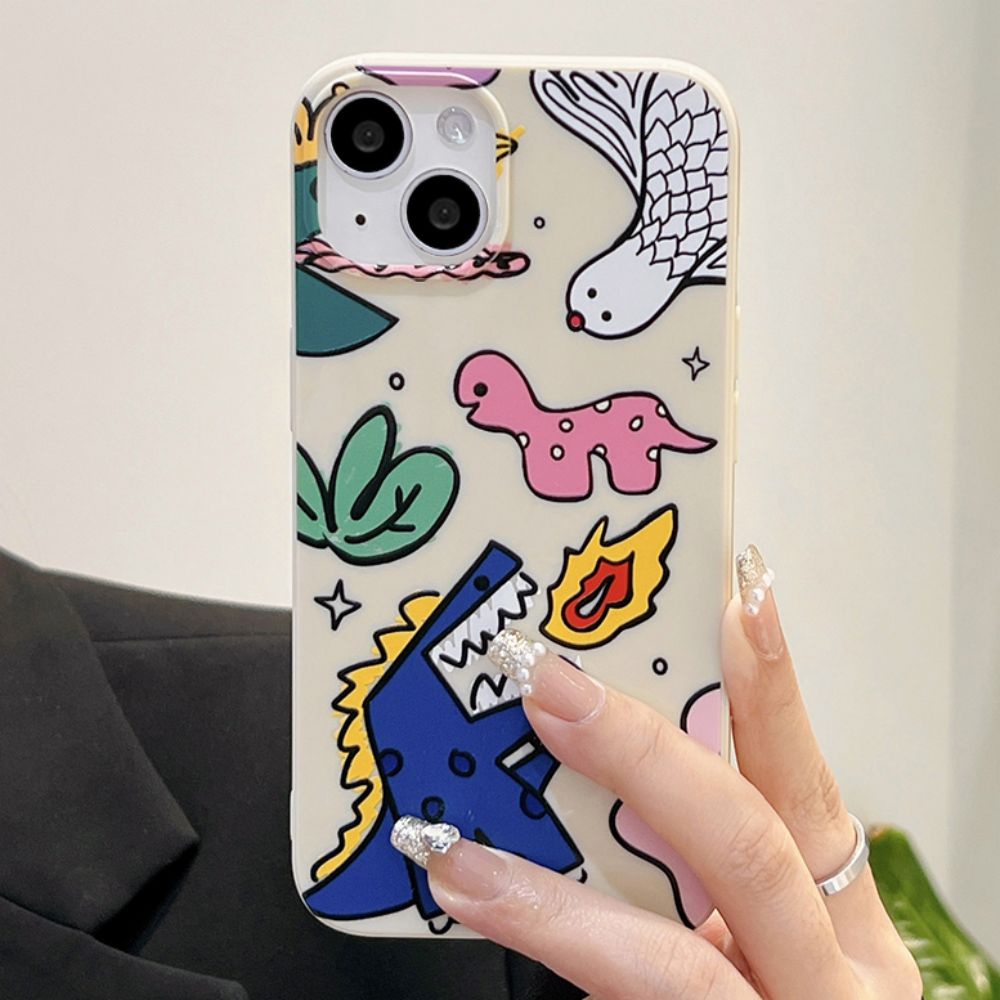 Ốp Điện Thoại TPU Mềm Chống Sốc Chống Bụi Hình Khủng Long Cho IPhone 14 Pro Max 13 12 11 Pro Max XS XR 7 8 Plus