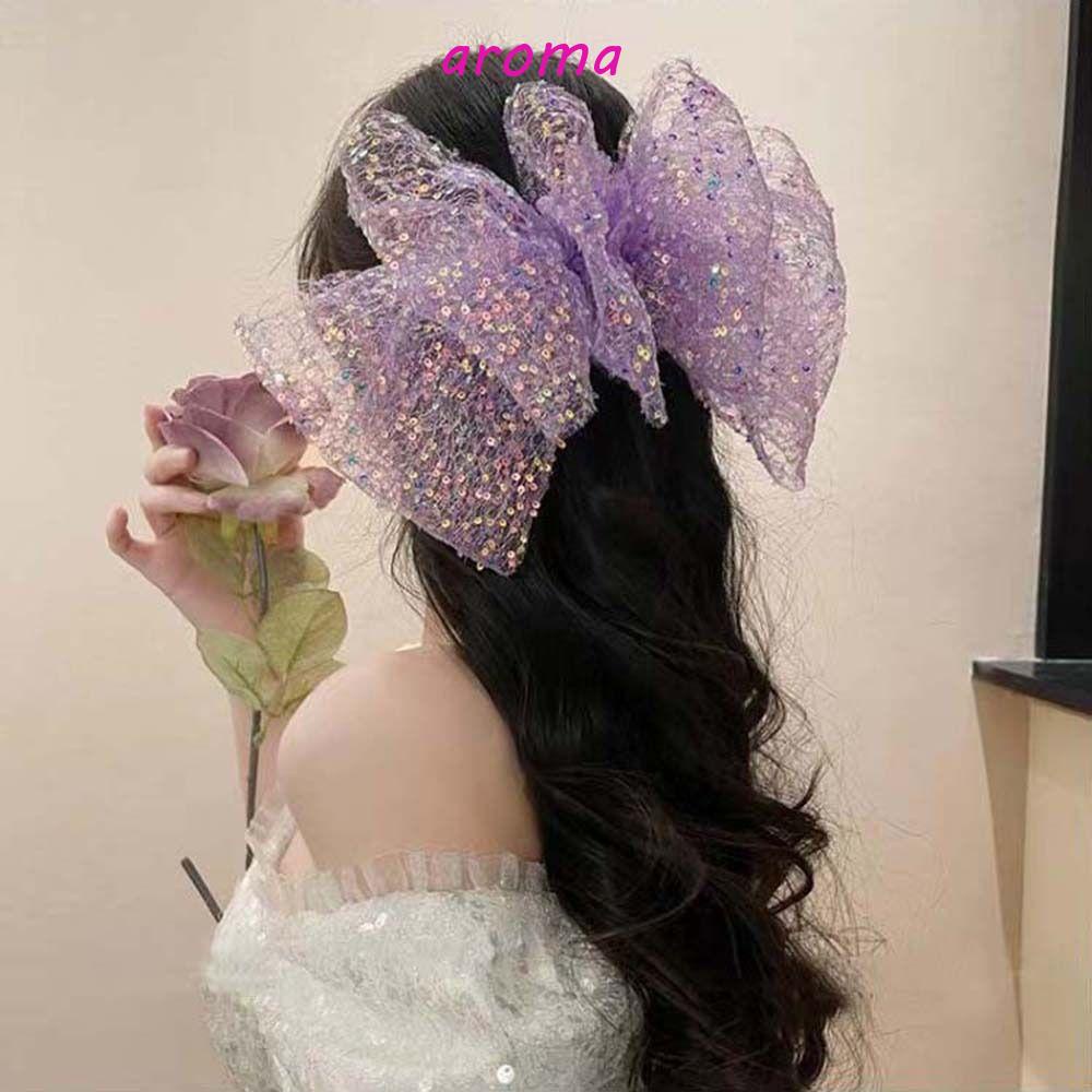 Kẹp Tóc Hình Nơ Phối Lưới Đơn Giản Thời Trang Cho Nữ Giá Đỡ