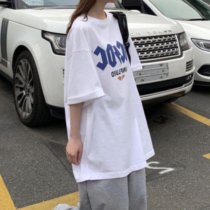 Áo Thun Nữ Ngắn Tay In Chữ Phong Cách Hàn Quốc Mới