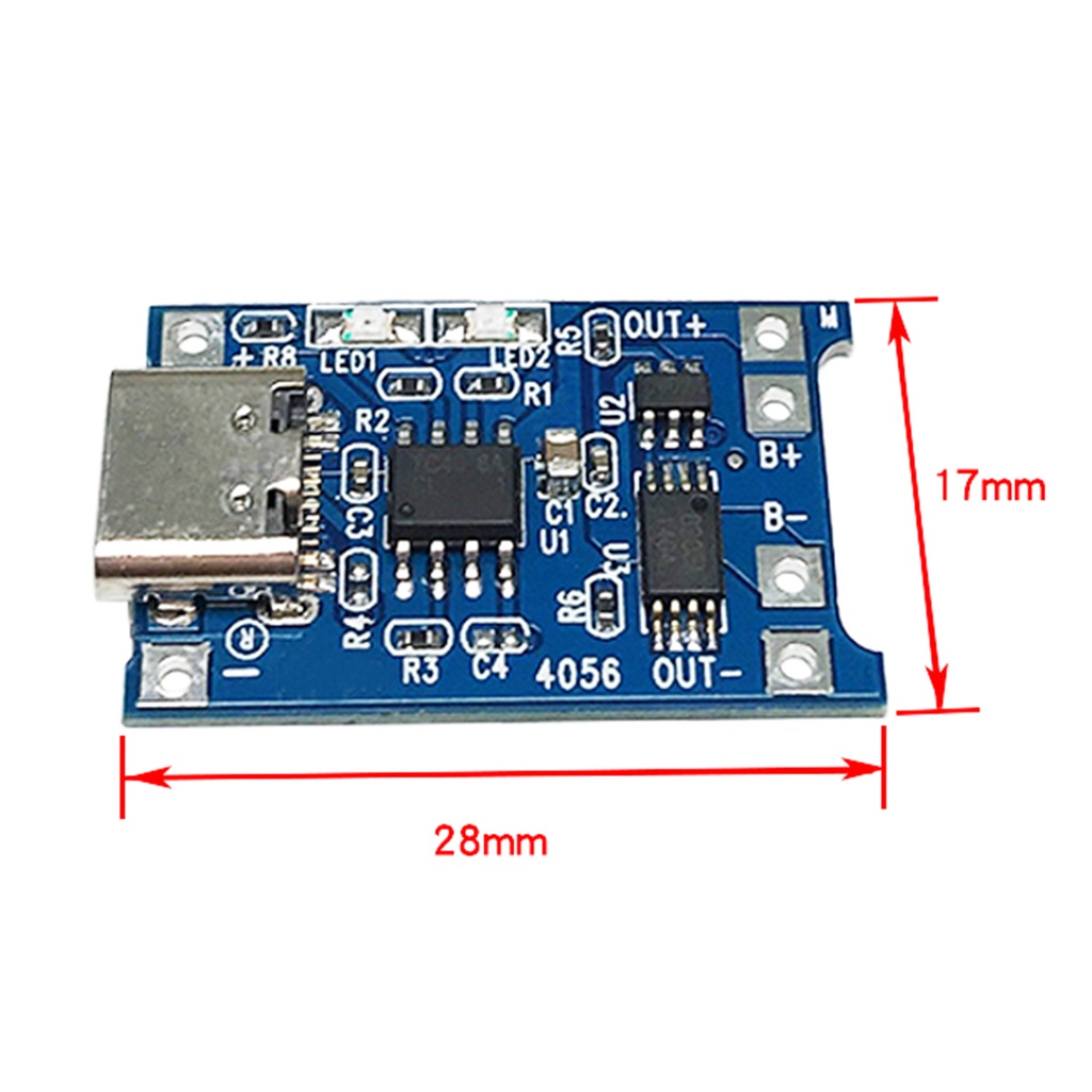 Mô Đun Sạc FONKEN Pin Lithium Micro USB / Type-C 2 Trong 1 5V / 1A Có Chức Năng Bảo Vệ Sạc Lại
