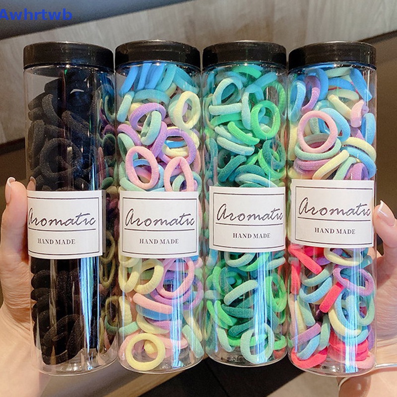 Set 100 Dây Buộc Tóc Co Giãn Tốt Không Đau Xinh Xắn Cho Bé Gái Mới