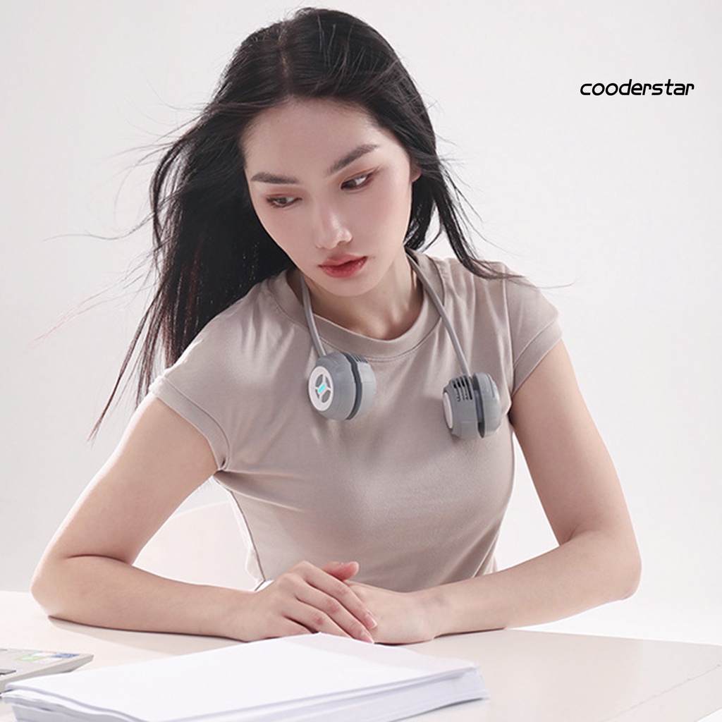 1 Bộ Quạt Đeo Cổ Không Cánh 3 Tốc Độ Gió Thấp 7 Màu Sắc Tiếng Ồn Rảnh Tay Dùng Ngoài Trời