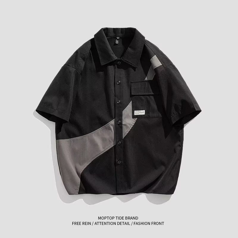 Áo Sơ Mi Ngắn Tay Dáng Rộng Phong Cách Nhật Bản Thời Trang Mùa Hè Dành Cho Nam