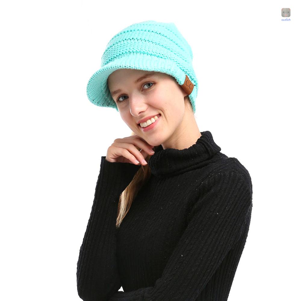 Mũ Beanie Dệt Kim Mềm Mại Dày Dặn Giữ Ấm Mùa Đông Cho Nữ