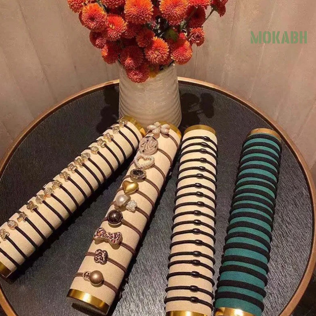 Bộ 60 Dây Cột Tóc Co Giãn Bằng Cao Su Và Kim Loại Thời Trang Cho Nữ