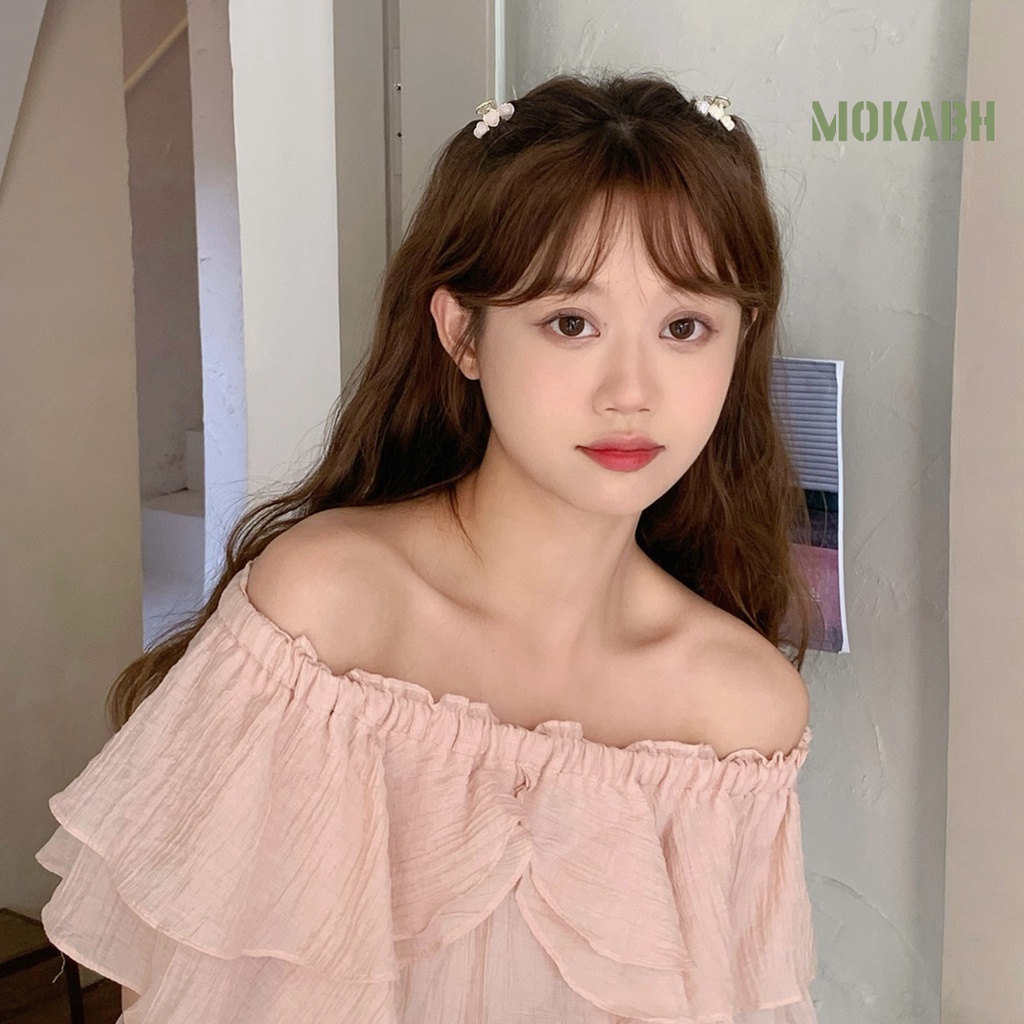 [Mok Abh] Kẹp Tóc Mái Trái Tim Nhỏ Nhắn Chống Trượt Có Răng Lấy Đánh Bóng Mạnh Mẽ Chống Rơi Ngọt Ngào Dễ Thương Cho Bé Gái