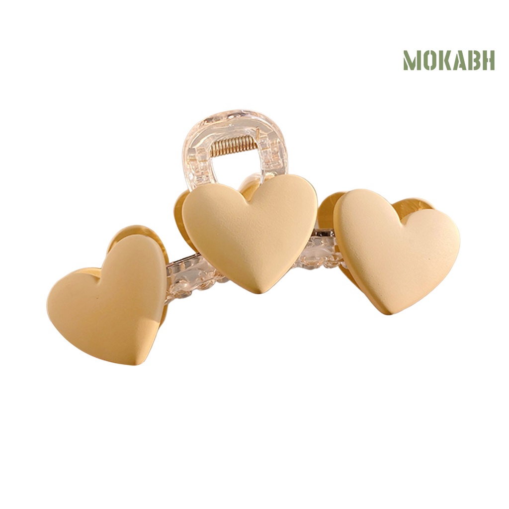 Kẹp Tóc Càng Cua Hình Trái Tim Trong Suốt Co Giãn Chống Trượt Thời Trang Cho Nữ